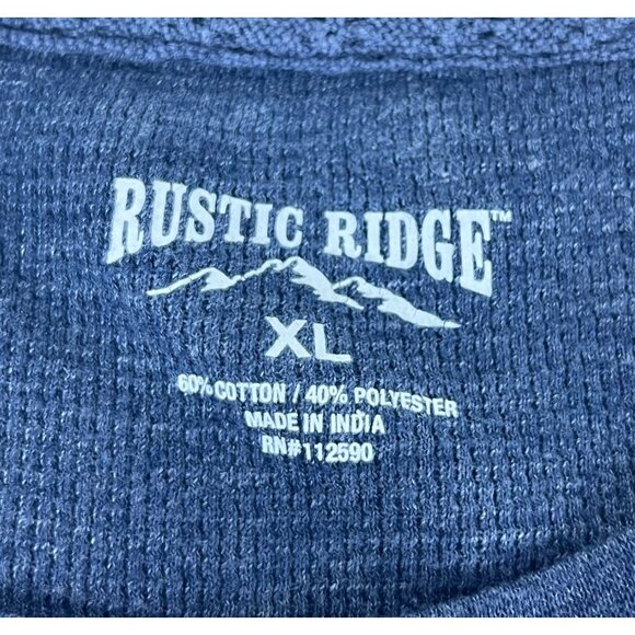 Rustic Ridge Pocket T-Shirt Men's Size XL Navy Round Neck Raglan Sleeve Pullover - Picture 2 of 4